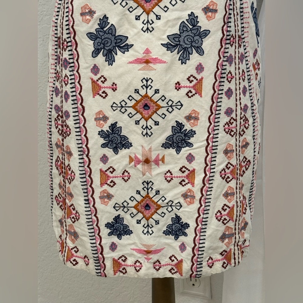 NEW Anthropologie Akemi & Kin Embroidered Southwestern Tribal Boho Dress Size 14 - Picture 7 of 16